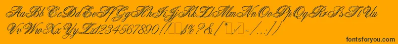 Шрифт AristocratLetPlain.1.0 – чёрные шрифты на оранжевом фоне
