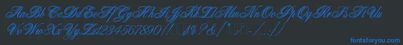 Шрифт AristocratLetPlain.1.0 – синие шрифты на чёрном фоне