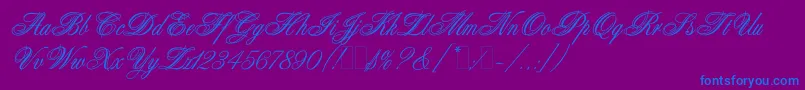 AristocratLetPlain.1.0-Schriftart – Blaue Schriften auf violettem Hintergrund