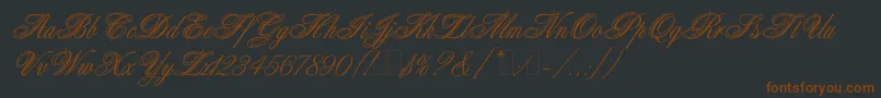 Шрифт AristocratLetPlain.1.0 – коричневые шрифты на чёрном фоне