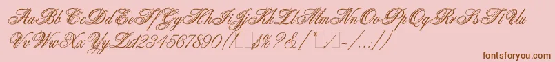 AristocratLetPlain.1.0-fontti – ruskeat fontit vaaleanpunaisella taustalla