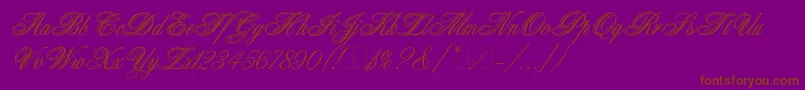AristocratLetPlain.1.0-Schriftart – Braune Schriften auf violettem Hintergrund