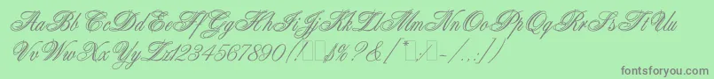 AristocratLetPlain.1.0 Font – Gray Fonts on Green Background