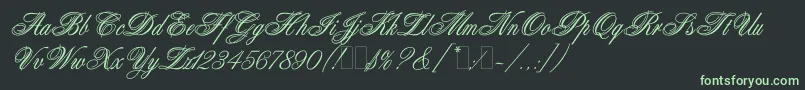 AristocratLetPlain.1.0 Font – Green Fonts on Black Background