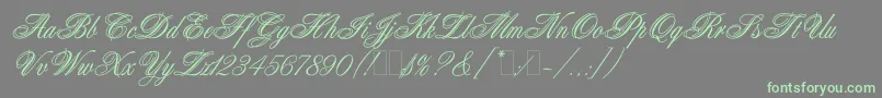 AristocratLetPlain.1.0 Font – Green Fonts on Gray Background