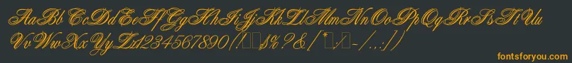 Шрифт AristocratLetPlain.1.0 – оранжевые шрифты на чёрном фоне