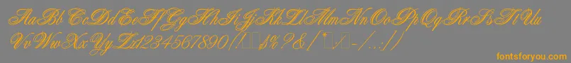 Fonte AristocratLetPlain.1.0 – fontes laranjas em um fundo cinza