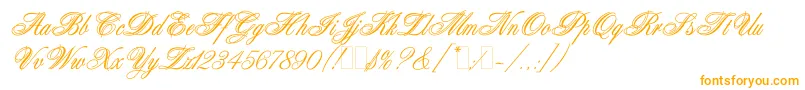 AristocratLetPlain.1.0 Font – Orange Fonts on White Background