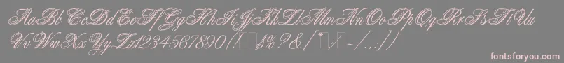 AristocratLetPlain.1.0-fontti – vaaleanpunaiset fontit harmaalla taustalla