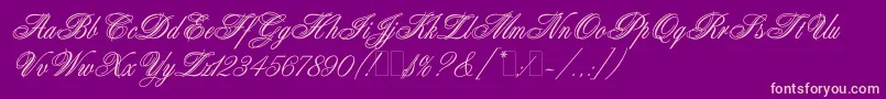 Czcionka AristocratLetPlain.1.0 – różowe czcionki na fioletowym tle