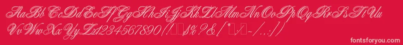 AristocratLetPlain.1.0-Schriftart – Rosa Schriften auf rotem Hintergrund