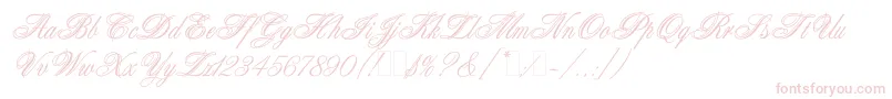 Fonte AristocratLetPlain.1.0 – fontes rosa em um fundo branco