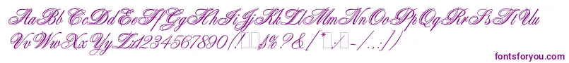 Шрифт AristocratLetPlain.1.0 – фиолетовые шрифты на белом фоне