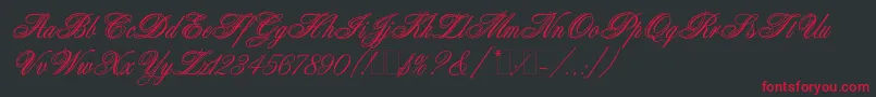 AristocratLetPlain.1.0 Font – Red Fonts on Black Background