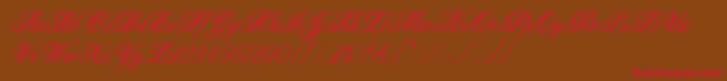 AristocratLetPlain.1.0-fontti – punaiset fontit ruskealla taustalla