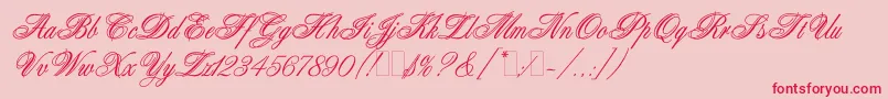 フォントAristocratLetPlain.1.0 – ピンクの背景に赤い文字