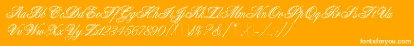AristocratLetPlain.1.0-Schriftart – Weiße Schriften auf orangefarbenem Hintergrund