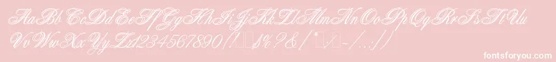 AristocratLetPlain.1.0-fontti – valkoiset fontit vaaleanpunaisella taustalla