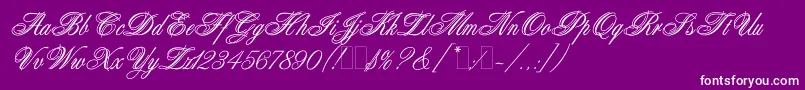 AristocratLetPlain.1.0-fontti – valkoiset fontit violetilla taustalla