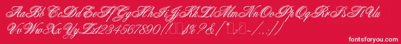 フォントAristocratLetPlain.1.0 – 赤い背景に白い文字