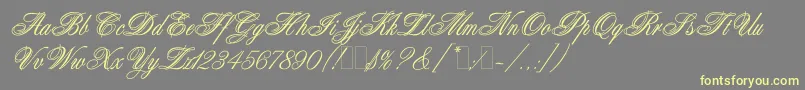 AristocratLetPlain.1.0 Font – Yellow Fonts on Gray Background
