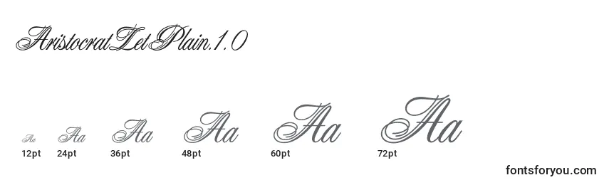 AristocratLetPlain.1.0 Font Sizes