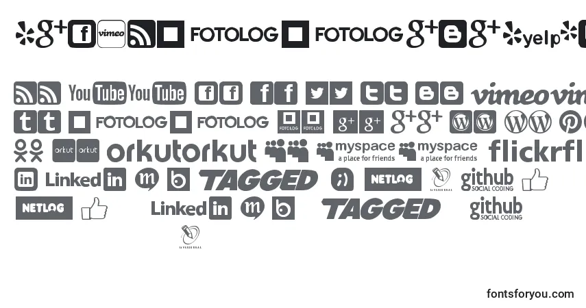 SocialLogosTfb-fontti – aakkoset, numerot, erikoismerkit