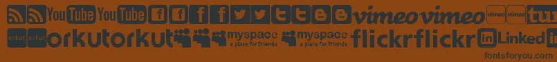 SocialLogosTfb Font – Black Fonts on Brown Background