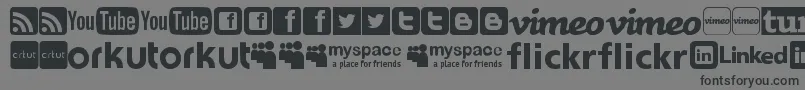 SocialLogosTfb Font – Black Fonts on Gray Background