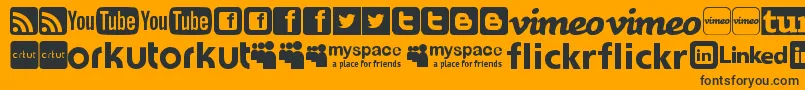 SocialLogosTfb Font – Black Fonts on Orange Background