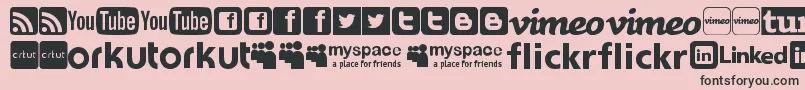 SocialLogosTfb Font – Black Fonts on Pink Background