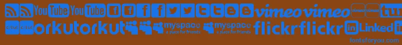 Police SocialLogosTfb – polices bleues sur fond brun