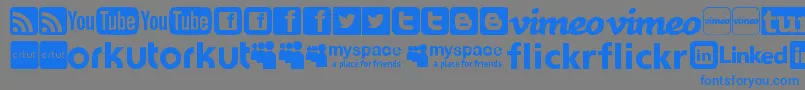 SocialLogosTfb Font – Blue Fonts on Gray Background
