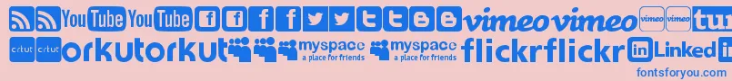 SocialLogosTfb Font – Blue Fonts on Pink Background