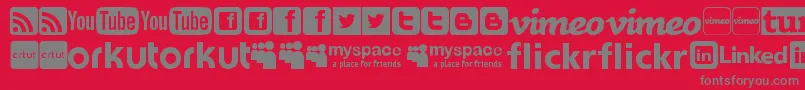SocialLogosTfb Font – Gray Fonts on Red Background