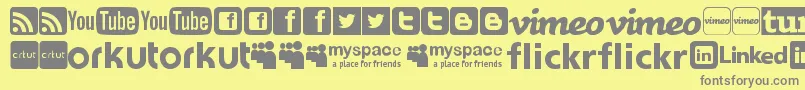 SocialLogosTfb Font – Gray Fonts on Yellow Background