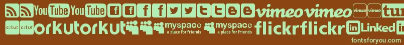 SocialLogosTfb Font – Green Fonts on Brown Background