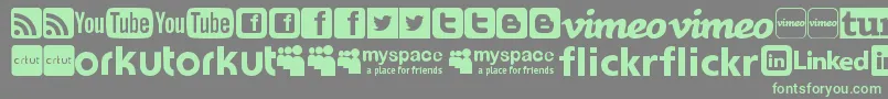 Weitere Informationen zur SocialLogosTfb-Schriftart SocialLogosTfb-Schriftart – Grüne Schriften auf grauem Hintergrund
