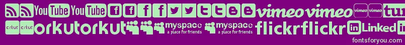 SocialLogosTfb Font – Green Fonts on Purple Background