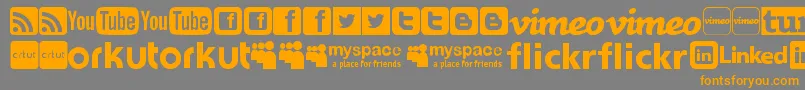 SocialLogosTfb Font – Orange Fonts on Gray Background