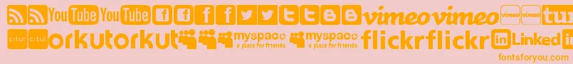 SocialLogosTfb Font – Orange Fonts on Pink Background