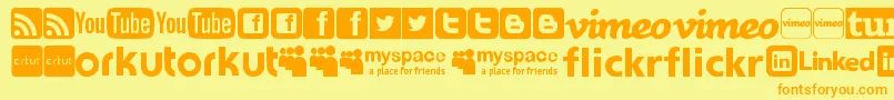 SocialLogosTfb Font – Orange Fonts on Yellow Background