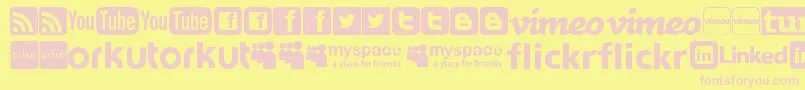 SocialLogosTfb Font – Pink Fonts on Yellow Background