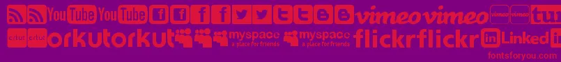 SocialLogosTfb Font – Red Fonts on Purple Background