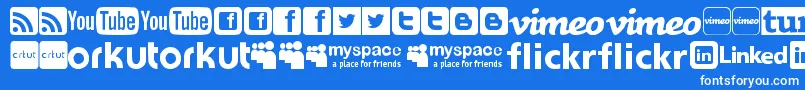 SocialLogosTfb Font – White Fonts on Blue Background