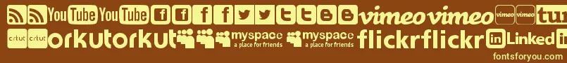 SocialLogosTfb Font – Yellow Fonts on Brown Background