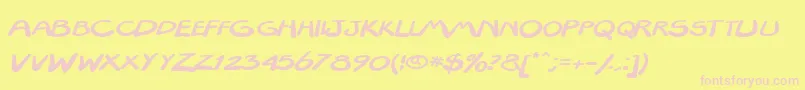 Texta101 Font – Pink Fonts on Yellow Background