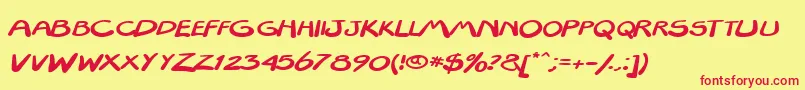 Texta101 Font – Red Fonts on Yellow Background