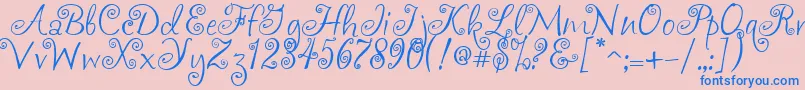 Akafrivolity Font – Blue Fonts on Pink Background