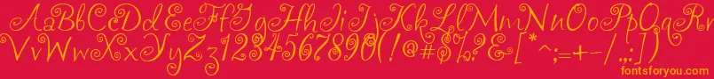 Akafrivolity Font – Orange Fonts on Red Background